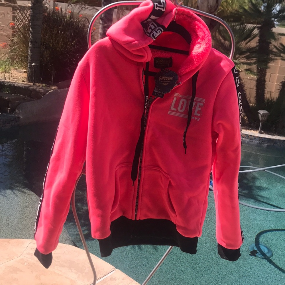 NEW Special one international pink fur jacket j3 m medium